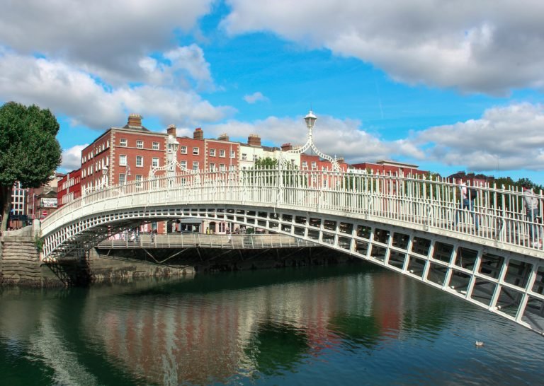 The Ha’penny Bridge over the River Liffey in Dublin